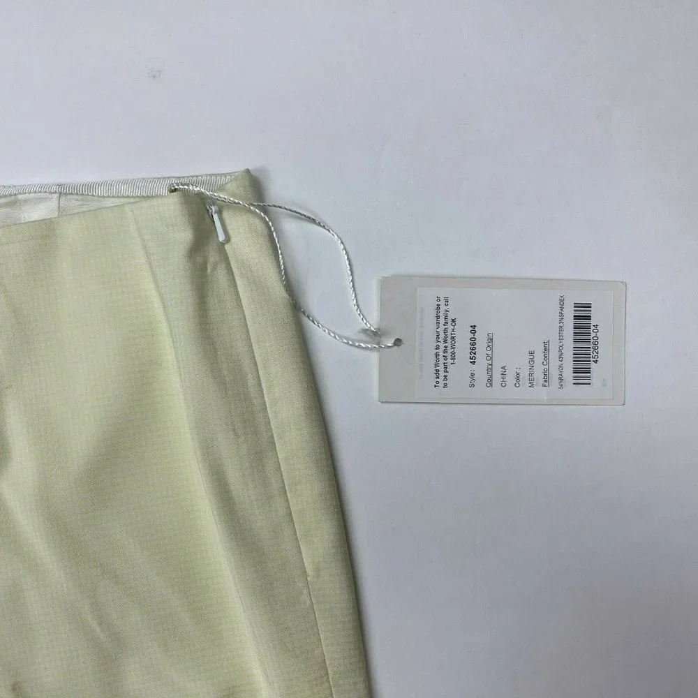 Worth Equestrian Pants Zip Closure Lined Flat Front Yellow Trousers Women 4 NWT‎